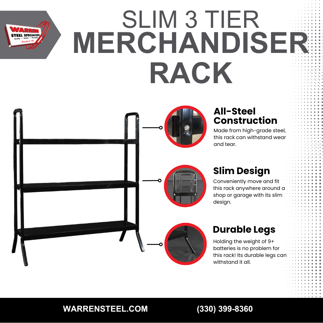 Slim 3 Tier Merchandiser Rack | Stationary